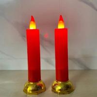 无字红蜡烛1对(电池款) 电蜡烛灯过年春节led电子蜡烛供佛灯财神供奉香炉烛台家用长明灯
