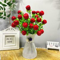 红苹果2束+花篓 仿真花兰花假花客厅居家绢花塑料装饰花套装干花摆件仿真小盆栽