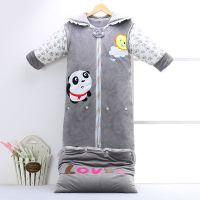 熊猫灰色/不可脱胆 110码[推荐0-3岁]加厚款 儿童睡袋防踢被可脱胆四季通用秋冬季加厚中大童宝宝婴儿被子神器
