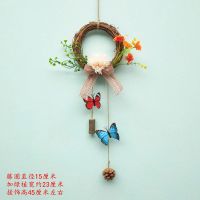 粉色绣球蝴蝶款 花环装饰墙上挂件墙壁壁挂客厅房间挂墙墙饰壁饰室内饰品创意家居