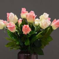 花苞款 10支(深粉6+奶粉4) 高级手感保湿玫瑰花假花仿真花客厅装饰花摆件餐桌摆设花室内绢花