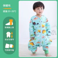 春秋保暖布-果绿剑龙 衣长80(身高80-95cm) 宝宝睡袋婴儿秋冬款加厚防踢被子儿童连体睡衣3到5岁春秋四季通用