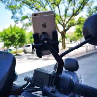 铝合金4-7.2寸后视镜款 黑色 超大7寸手机导航支架电瓶车自行车骑行外卖电动摩托车后视反光镜