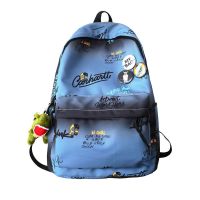 蓝色小号 送胸针*3枚 单包[送胸针*3枚] 书包初中男大学生ins潮酷高中时尚潮流学生背包渐变色涂鸦双肩包