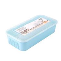 闪亮家筷子盒[蓝色] 家用筷子盒沥水托架防尘带盖厨房餐具收纳盒勺叉筷笼多层分格筷筒