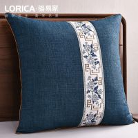 国色芳华-蓝色 30*50cm(枕套)一个 床头靠垫客厅沙发抱枕大号床上靠枕套中式护腰靠背垫可拆洗