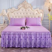 优雅紫 150x200单床裙 韩版公主蕾丝床裙单件蕾丝床裙三件套1.5米1.8米2.0米2.2米床裙
