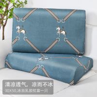 冰丝-步步登高 50X30X10[1只装不含枕芯] 冰丝乳胶枕套夏天凉一对装成人40X60单个可爱透气儿童枕头套一只