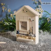 船款 房子木质钥匙盒壁挂地中海墙饰家居收纳钥匙箱首饰架挂钩创意壁饰