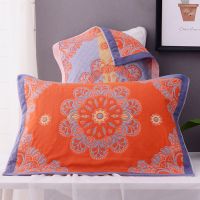 单条体验款团花粉一条 棉纱布枕巾一对装高档家用欧式情侣枕头巾四季吸汗加厚学生单人