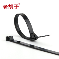 实惠装-白色50根[3X100mm] 不锈钢扣扎带尼龙嵌片扎带船用扎带金属卡扣黑扎带4*200mm