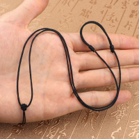 黑色1.3mm 金佛貔貅吊坠挂绳手编黑色项链绳玛瑙宝宝高档手工编织男玉珠挂脖