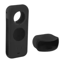 黑色 适用Insta360 one x2硅胶套360全景相机镜头盖保护套防刮保护配件