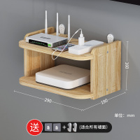 实木A1加高款(层间距更大) 免打孔实木墙上投影仪置物架电视机顶盒客厅路由器wifi挂墙壁挂式