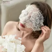 白色 情趣内衣配饰性感蕾丝眼罩可爱内衣配件透明睫毛丝面具诱惑面罩