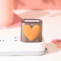 卡其爱心透黑壳 少女心适用于苹果12数据线保护套~20w手机11充电器壳iphone13pro