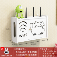 小猫单开门-pvc 多媒体轻奢盒遮挡箱路由器wf电视收纳神器信号装饰机顶盒收纳盒