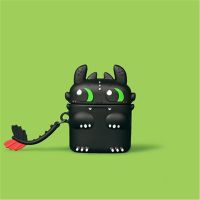 [夜煞]+尾巴 苹果airpods1/2代 搞怪丑萌鱼头怪airpods保护套1/2代无线蓝牙耳机壳苹果pro3代软壳