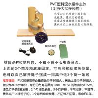 PVC三筒无槽配泵配塑料轮 底座长40公分(不霉不裂可用20年) PVC仿竹筒过滤器鱼缸石槽永动循环增氧水车喷泉招财竹子