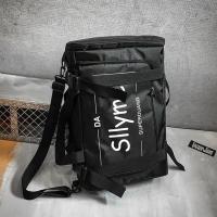 时尚多功能黑色 时尚潮流多功能书包学生双肩包滑板背包男大容量单肩斜挎旅行包女