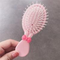 粉色小兔子(出口款) 日本MINISO名创优品梳子圆形头皮按摩气垫梳气囊梳排骨宽齿梳子长