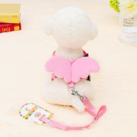 粉色翅膀牵引绳 S[绳宽1cm 建议3-8斤] 溜狗狗牵引绳小型犬背心式胸背泰迪比熊遛小狗幼犬狗绳子宠物链子