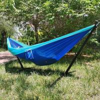 3米x2米 加大无蚊帐(天蓝加宝蓝 ) 自动蚊帐防侧翻吊床户外双人降落伞布尼龙露营吊床绑带秋千吊椅