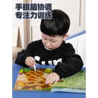 送3支白板笔可擦写控笔训练幼儿园全6册0-3-4-5-6岁幼儿专注力训练书 培养思考推理能力儿童涂鸦填色反复涂擦绘画本