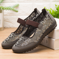 灰色 网鞋15-56灰色 35 标准尺码 夏季网凉鞋女老人网鞋软底女士妈妈鞋中老年女式老北京布鞋女鞋夏