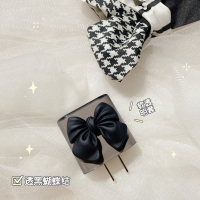 黑蝴蝶结[透黑款 单壳] 黑色蝴蝶结 充电器保护套苹果13数据线保护套iphone12pro手机充电线防折断20w快充修