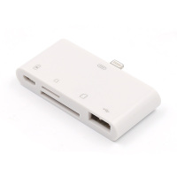 四合一[可同时充电款] USB2.0 适用ipad苹果iPhone6/7手机OTG数据线连接单反相机SD卡读卡器相机
