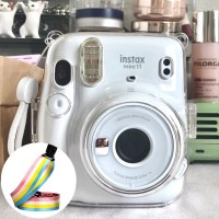 透明/mini11专用/保护壳 配彩虹肩带 适用于拍立得mini11专用透明保护壳水晶壳相机保护套相机壳相机包