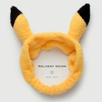 皮卡丘 日系卡通头饰可爱皮卡丘洗脸发带女敷面膜束发带绑发捆发套头发箍