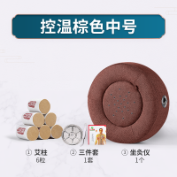 棕[升级控温中号]+6粒艾柱+三件套 艾灸熏蒸仪座椅灸具随身灸家用盒子臀部坐灸仪凳艾灸器具蒲团坐垫