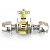 银色,锌胆,配60舌 35-50mm 通用型 不带钥匙 金色球锁球形锁具 通用型室内卧室房门锁 圆形锁实木球型锁舌家用