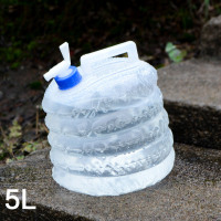 5L 户外PE伸缩水桶5L10L15L便携式折叠水袋带水龙头野营登山车载水桶