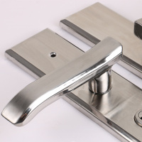 304不锈钢5公分单活 >55mm 左内 不带钥匙 防盗门把手大门拉手把手面板家用加厚通用型门锁配件304不锈钢