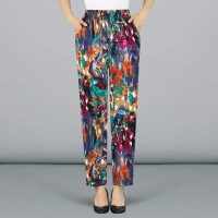 XY2004 XL(建议体重90-110斤) 妈妈九分裤夏季薄款中老年女装中年人夏天宽松休闲直筒棉麻花裤子