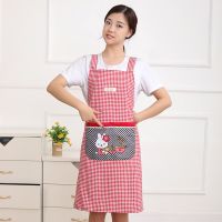 背带小兔兜红色围裙 漂亮围裙女夏季薄款可爱背带棉布罩衣厨房家用干活围裙工作服围腰