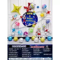 奥特曼海报G套餐[备注姓名周岁] 奥特曼主题海报儿童生日布置铝膜卡通气球数字男孩周岁场景装饰品