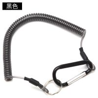 黑色(拉伸1.5米)1根 防失手绳钢丝 带登山扣防丢弹力路亚钳控鱼器可用垂钓伸缩钓鱼用