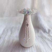 龙女泪无飘带款 大乔白鹤梁神女衍生古风后压发饰步摇飘带汉服头饰长流苏发夹边夹