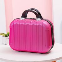 玫红[经典款] 14寸[标准款+无锁] 14寸化妆包手提箱便携小行李箱子迷你可爱旅行箱女16密码箱收纳包