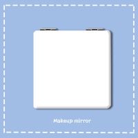 白色化妆镜 正方形 国王排名周边波吉王子手持镜子学生便携化妆镜可爱少女双面折叠镜