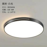 单色白光 黑色28cm LED客厅灯简约现代吸顶灯大气家用卧室客厅灯饰餐厅吊灯组合套餐