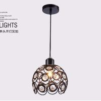 单头黑色吊灯款 LED白光 水晶吊灯 创意个性餐厅灯三头现代简约北欧led过道吧台吊灯