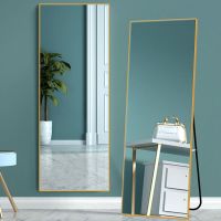 金色 40cm*150cm 全身简约卧室挂墙试衣镜女生穿衣镜家用立体方形壁挂落地简约镜子