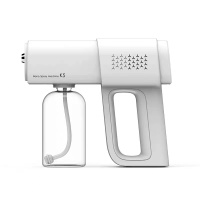 正品K5白色(多档调节+380ml) 蓝光酒精消毒纳米喷雾机空气净化杀菌K5手持自动喷雾枪雾化机家用