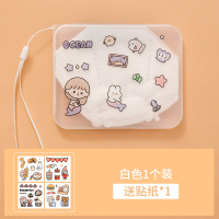 O88-白色一个装(送贴纸) 装创意防尘放口罩收纳盒口罩盒子口耳罩暂存夹便携小巧迷你一次性