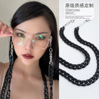 两用 眼镜链口罩链均可 明星jennie同款眼镜链挂脖女潮款眼镜挂链装饰口罩链黑色链条复古